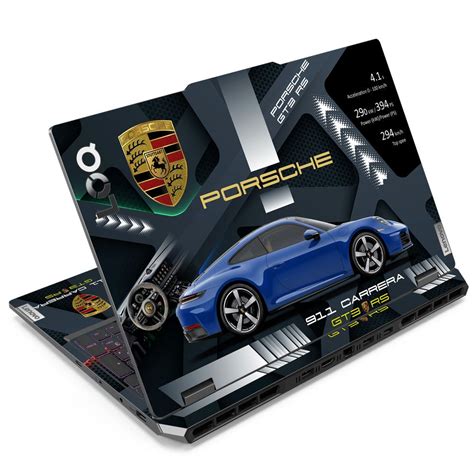 Shop Blue Porsche 911 Carrera GTS RS Dark Topographic Design Laptop ...
