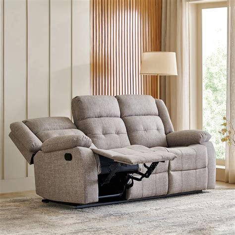 Buy Helios Zurich Fabric 3-Seater Recliner - Brown from Home Centre at ...