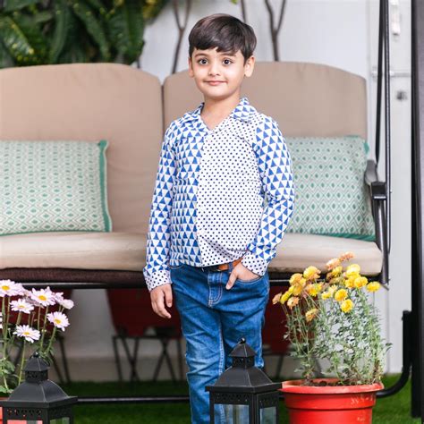Mom & Son Blue Floral Cotton Handblock Printed Twinning Set Trio – Cord ...