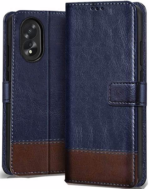 SHINESTAR Ultimate Dual Shade Leather Finish Flip Back Cover for Oppo ...