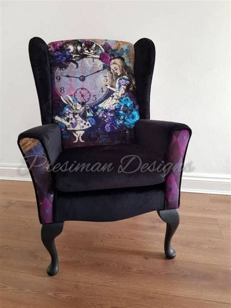 Alice in Wonderland Painted Chair | Funky chairs, Fancy chair ...
