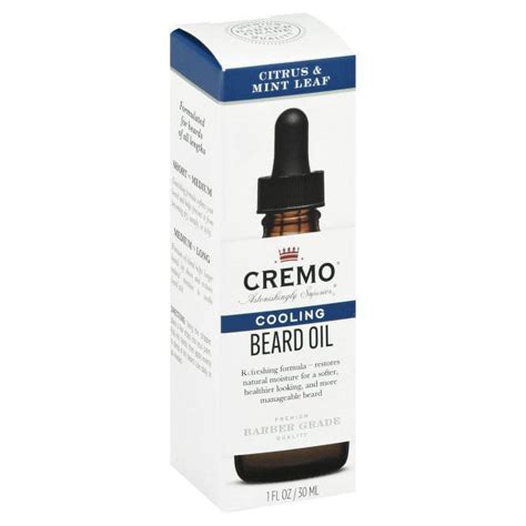 Cremo Beard Oil, Cooling Citrus & Mint Leaf, 1 fl oz - Restore Natural ...