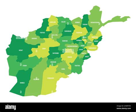 Afghanistan - administrative map of provinces Stock Vector Image & Art - Alamy