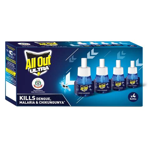 All Out Ultra Liquid Vaporizer, 4 Refills (45ml) | Kills Dengue ...