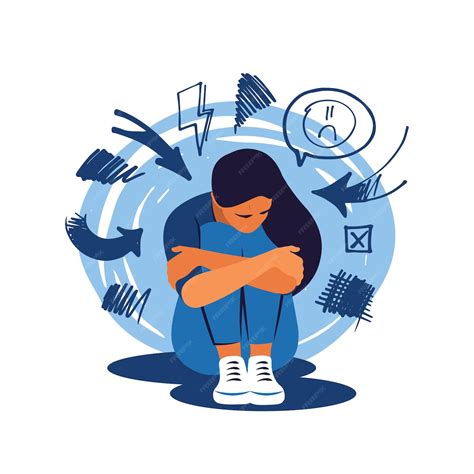 Premium Vector | Mental disorder concept Depression woman Stress ...