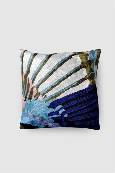 Zaina By Ctok'-Hoopoe Bird Hand Embroidered Chainstitch Cushion Cover ...