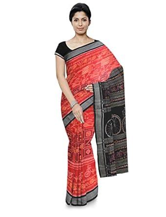 Buy Subhadarsini Mahila SSG Sambalpuri Handloom Women's Cotton Saree ...
