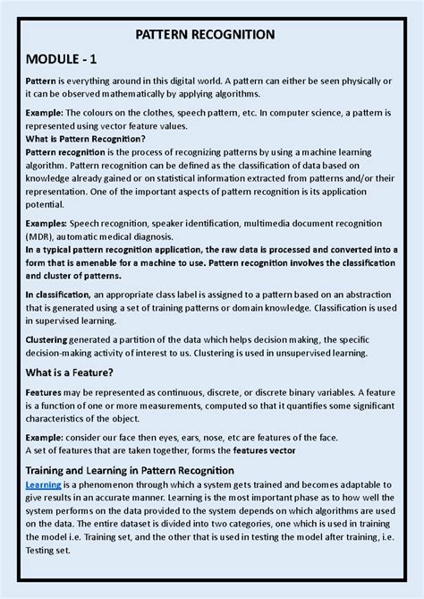 652507832 Pattern Recognition final notes - PATTERN RECOGNITION MODULE ...