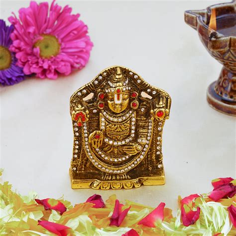 Buy Estele Gold Plated Antique Lord Tirupati Balaji Idol Showpiece For ...