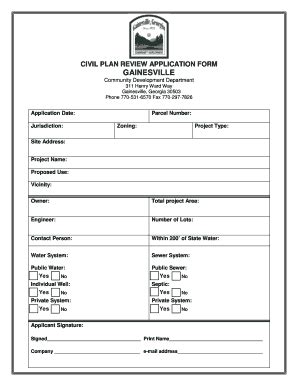Fillable Online gainesville CIVIL PLAN REVIEW APPLICATION FORM ...