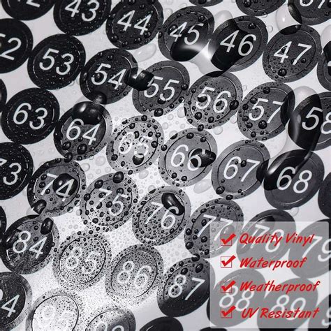 greencom 3.81 cm 1 to 50 Number Stickers 1.5 Inch Small Self-Adhesive ...
