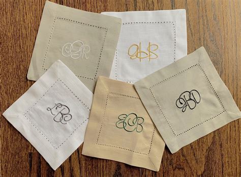 Monogrammed Cloth Cocktail Napkins - Wedding cocktail linens | Wedding ...