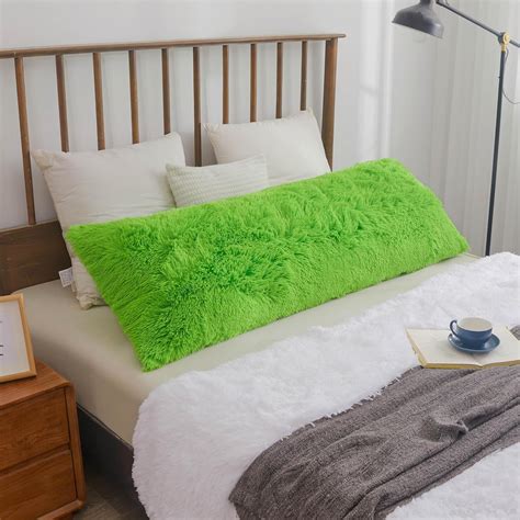 Amazon.com: XeGe Shaggy Faux Fur Body Pillow Cover, Fluffy Long Bed ...