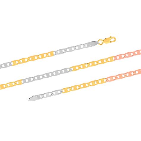LeCalla - Buy 925 Sterling Silver Italian Tricolor Plated Mariner Link ...