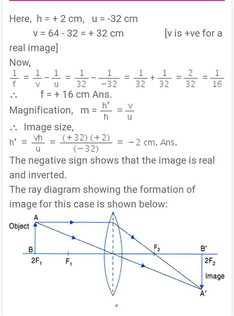 6. An object 2 cm high is placed at a distance of 64 cm from a white ...