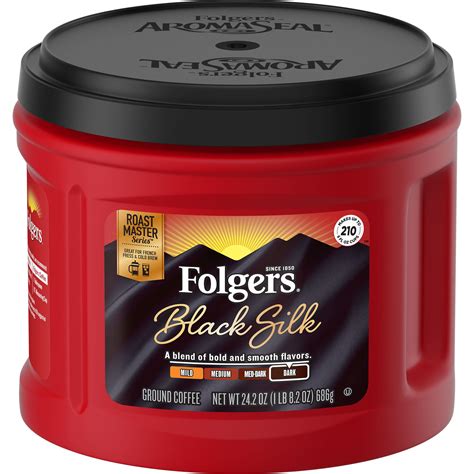 Folgers Black Silk Ground Coffee, Smooth Dark Roast Coffee, 24.2 Ounce ...