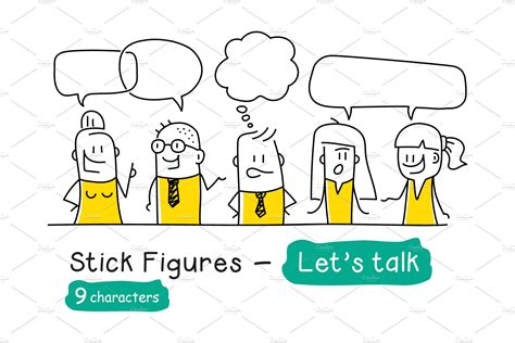 Stick Figures - Talking | Education Illustrations ~ Creative Market