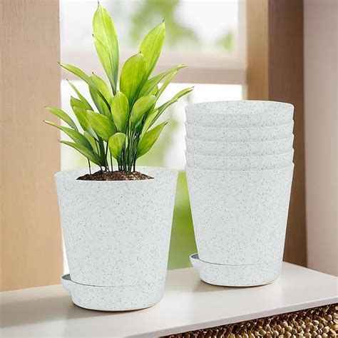 Kuber Industries Pack of 6 Flower Pot | Flower Pot for Living Room ...