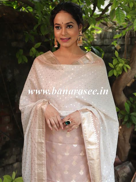 Banarasee Handloom Chanderi Silk Ombre Dyed Zari Work Salwar Kameez Du