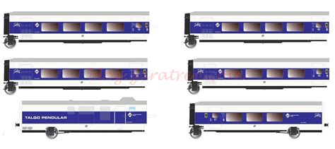 Electrotren - Tren Talgo Pendular, RENFE, Set de 6 Coches, Largo ...