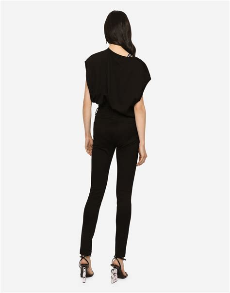 5-pocket stretch cavalry twill leggings in Black for Women | Dolce&Gabbana®