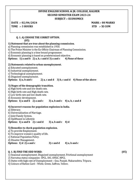 Image result for Economic Question Paper