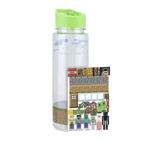 Buy Paladone Minecraft Water Bottle with Bonus Decals, 21 fl oz ...