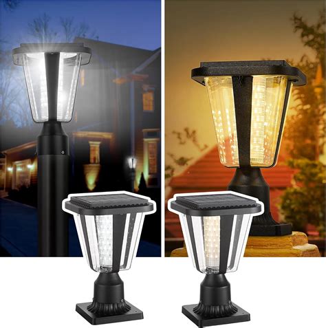 Lovus 2Pack Solar Lamp Post Lights, Dusk to Dawn LED Solar Post Light ...