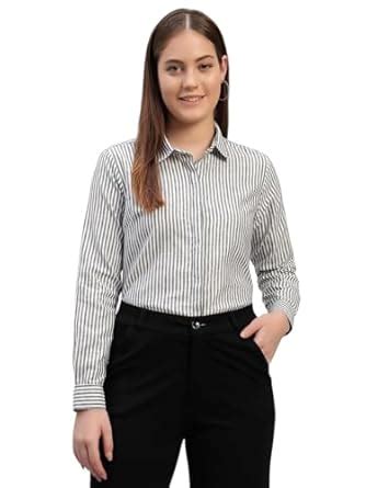 RARE CAMEL Women Regular Fit Solid Spread Collar Full Sleeve Stripe ...