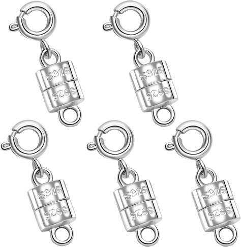 Amazon.com: S925 Sterling Silver Magnetic Necklace Clasps and Closures ...