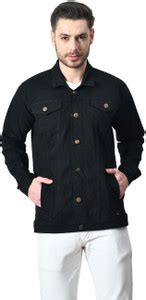 Linaria Full Sleeve Solid Men Denim Jacket - Buy Linaria Full Sleeve ...