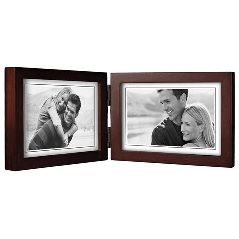 Malden International Designs Dark Walnut Concept Wood Double Horizontal ...
