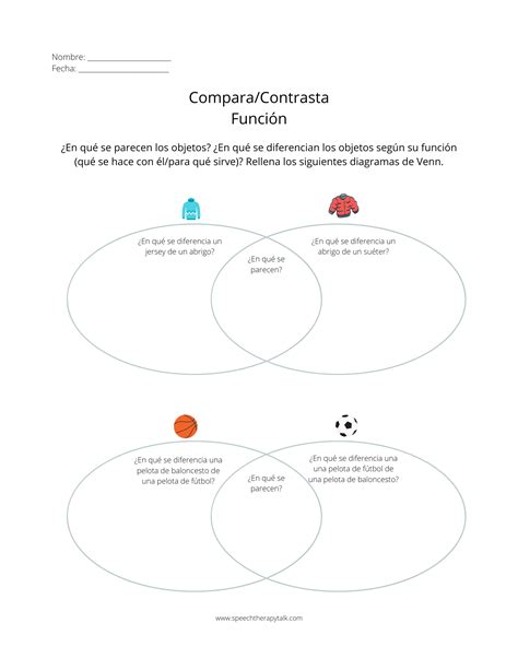 Function: Compare & Contrast (print) - Speech Therapy Talk Membership