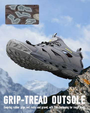 Mens Amphibious Closed Toe Hiking Sandals Quick Dry Water Shoes ...