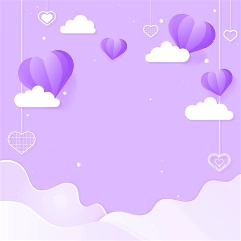 Vector dangling hearts cloud wave purple background | Free Vector