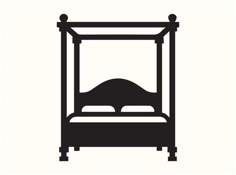 Elegant Black Four-Poster Bed Outline 57040780 Vector Art at Vecteezy