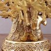 Buy Pure Brass Baal Gopal Krishna Playing Flute Under Tree with Peacock ...