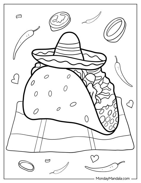 29 Taco Coloring Pages (Free PDF Printables)