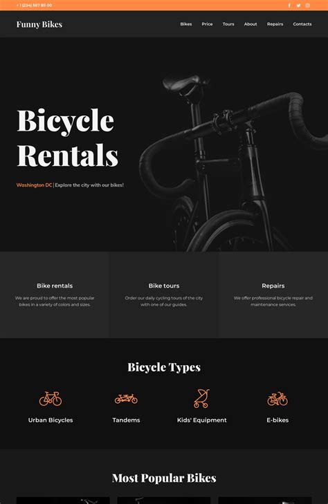 4+ Free Bike Website Templates | Weblium