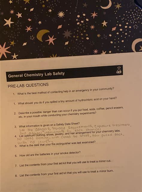 Solved General Chemistry Lab Safety\nPRE-LAB | Chegg.com