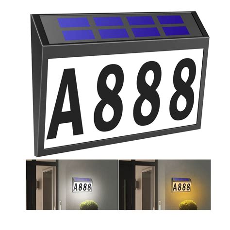 Solar House Numbers Light, T-SUNUS Lighted House Numbers Sign Plaque Address Numbers for Houses ...
