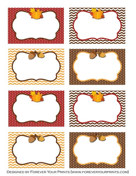 Printable Place Cards For Thanksgiving - Printable Calendars AT A GLANCE