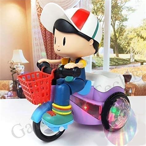 Galaxy Hi-Tech® Light and Sound Musical Stunt Bike Tricycle Bump and Go ...