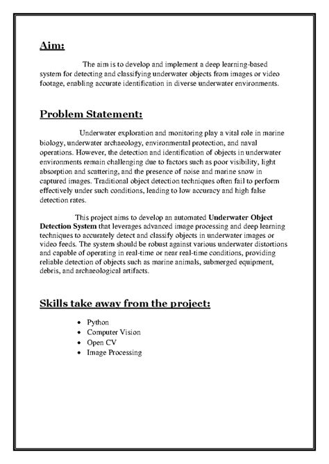 Deep Learning for Underwater Object Detection: Project Overview (CS101 ...