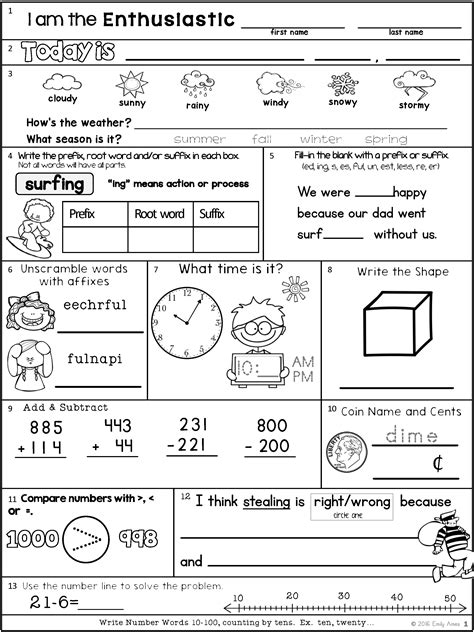21 2Nd Grade Math Worksheets – Printable PDF Template