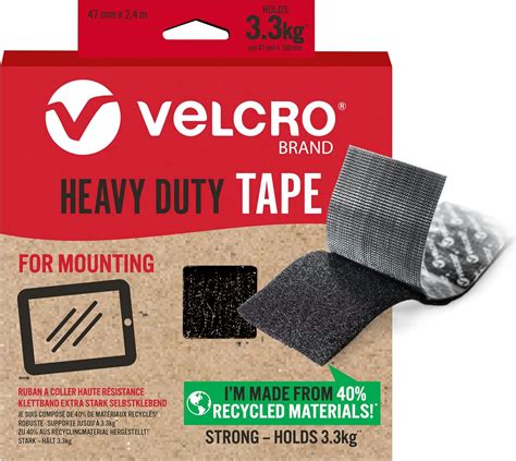 VELCRO® Marque, Rouleau adhésif industriel très résistant double face, qui se coupe à la ...