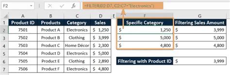 Image result for Excel Filter Formula Examples
