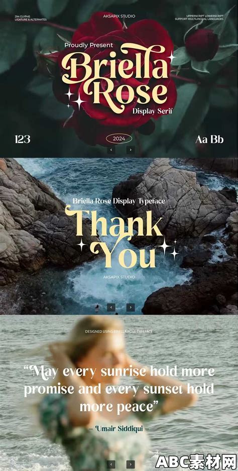 优雅展示衬线字体Briella Rose – Elegant Display Serif|ABC素材资源网