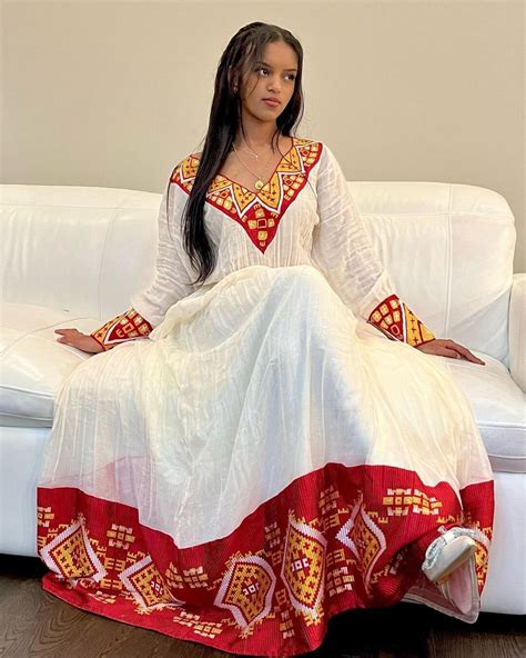 Elegant beautiful classy ethiopian traditional dress handwoven menen ...