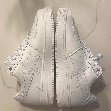 White bapestas in size 10uk sizing ⚠️SHIPPING... - Depop